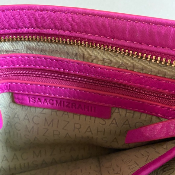Isaac Mizrahi Vibrant Pink and Rich Brown Crossbody Bag - Picture 4 of 7